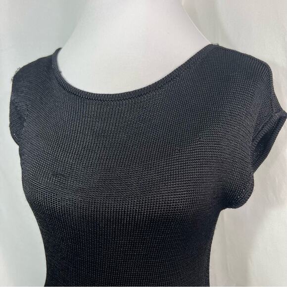 Ann Taylor Black Knit Ribbed Blouse XS - Picture 8 of 13